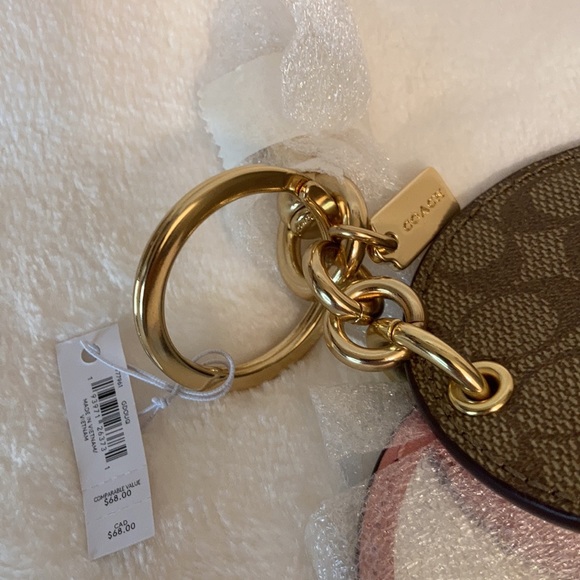 Coach Mirror Bag Charm In Signature Canvas - Picture 5 of 8